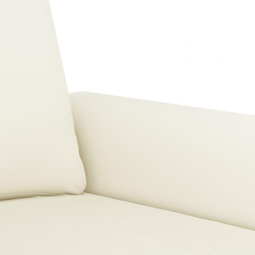 Sofasæt i velour med puder - 3 dele, cremefarvet