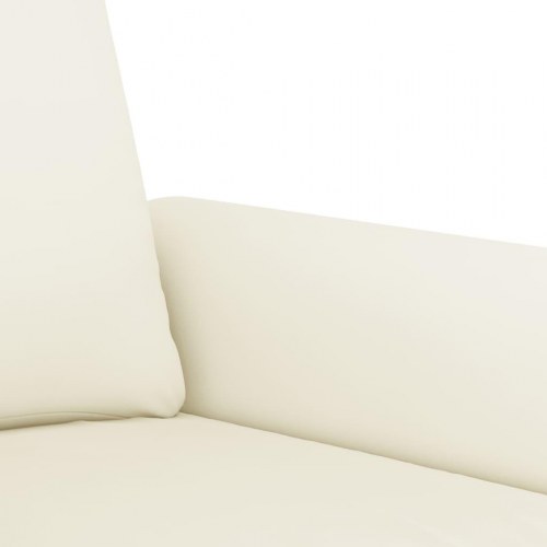 Sofasæt i velour med hynder - 3 dele, cremefarvet