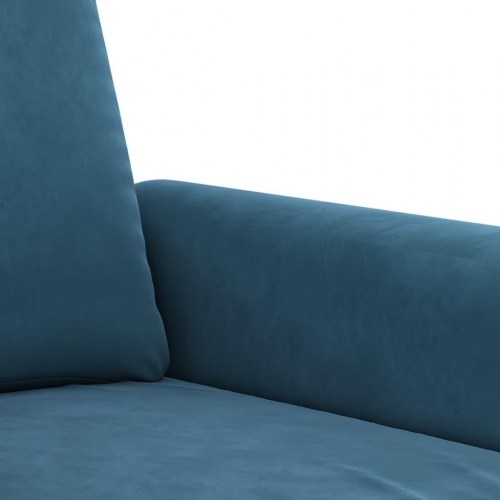 Sofasæt i velour - 2-delt blå med puder