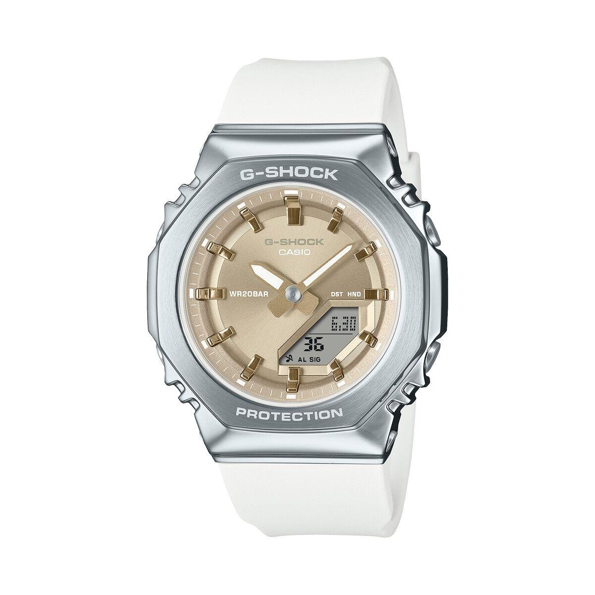 Herreur Casio G-Shock GM-S2110-7A9 - analog/digital, hvid rem