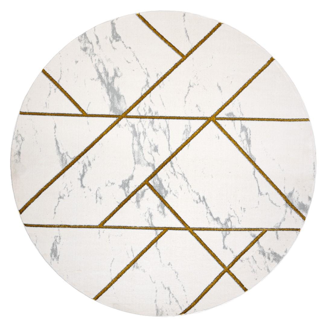 Rundt gulvtæppe 120 cm - Hakano Estema Marblegeo, creme