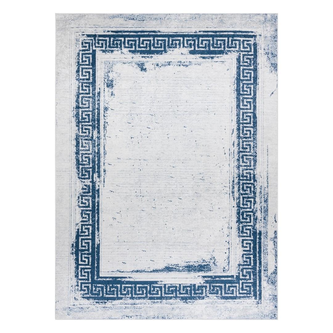 Gulvtæppe - Hakano Arlen Vintage, hvid/blå, 160×220 cm