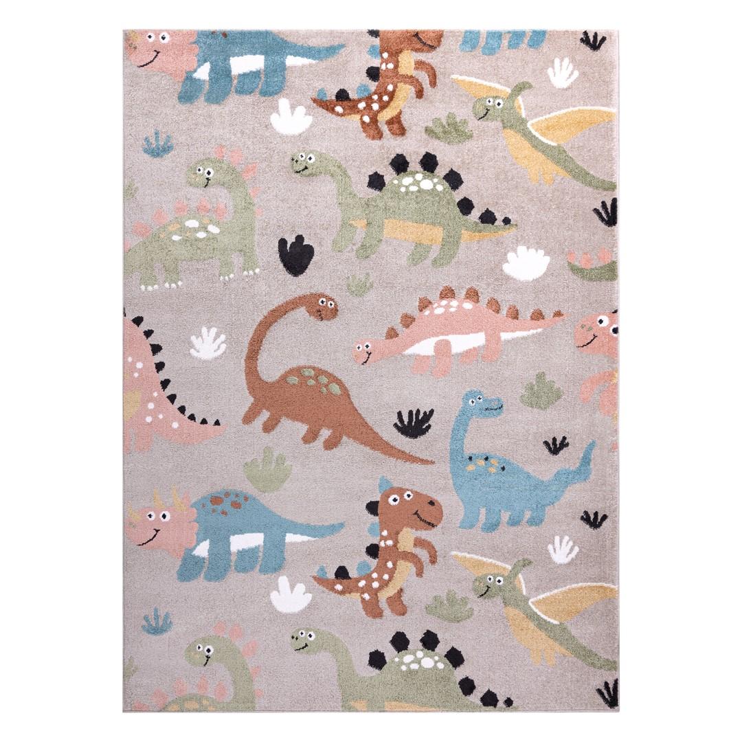 Gulvtæppe til børneværelse Hakano Beo Dino - beige 140×190