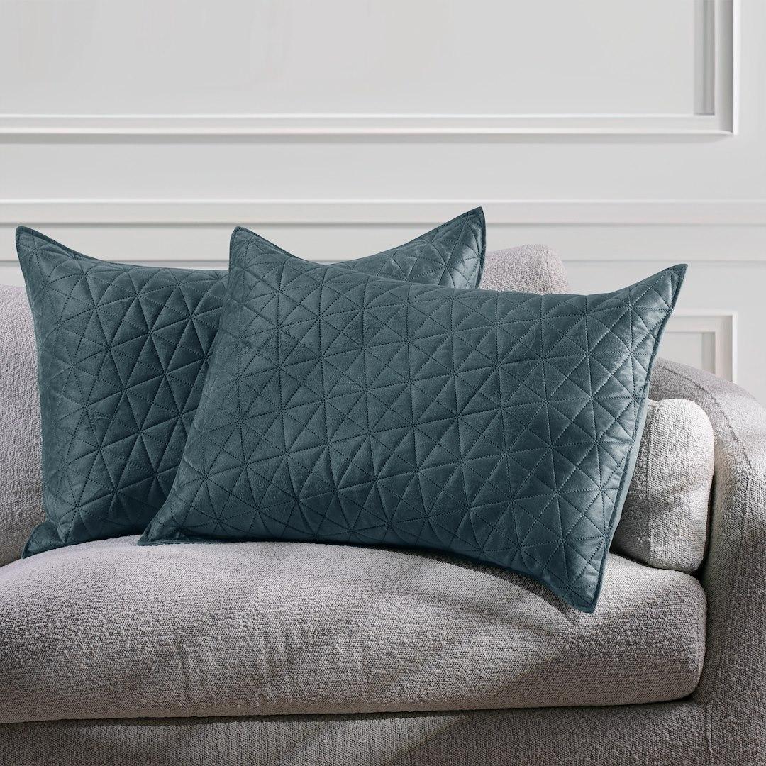 Pudebetræk 50x70 - RESTILO LAILA, grafit, præget fløjl polyester (sæt af 2)
