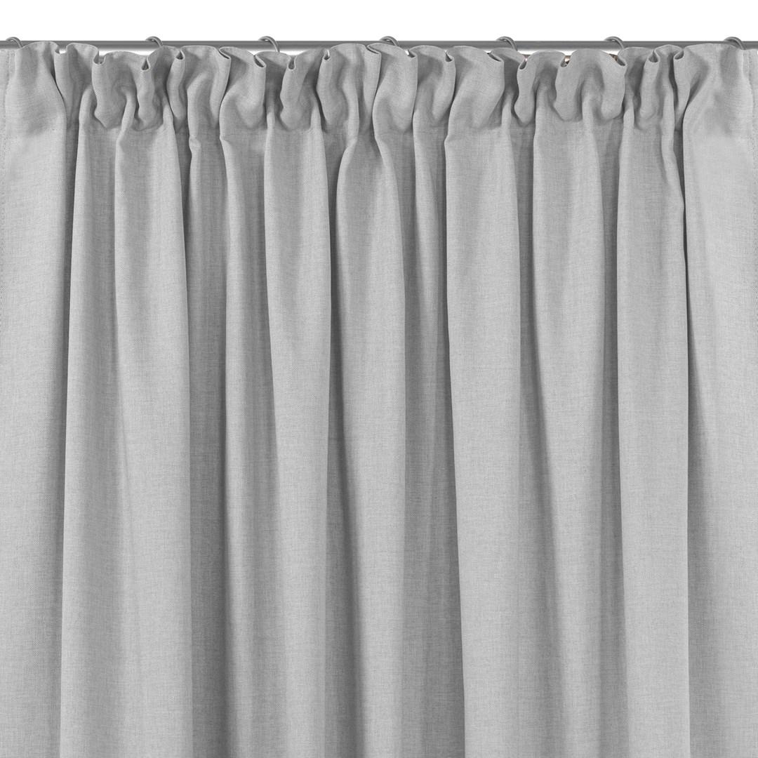Mørklægningsgardin 300x270 cm grå - HOMEDE CARMENA, klassisk med rynkebånd