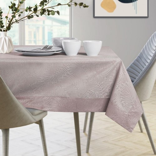 Dug vandafvisende 140x240 cm AmeliaHome Gaia - pudderlyserød, præget plantemønster