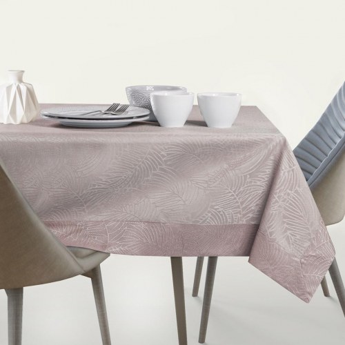 Dug vandafvisende 140x240 cm AmeliaHome Gaia - pudderlyserød, præget plantemønster