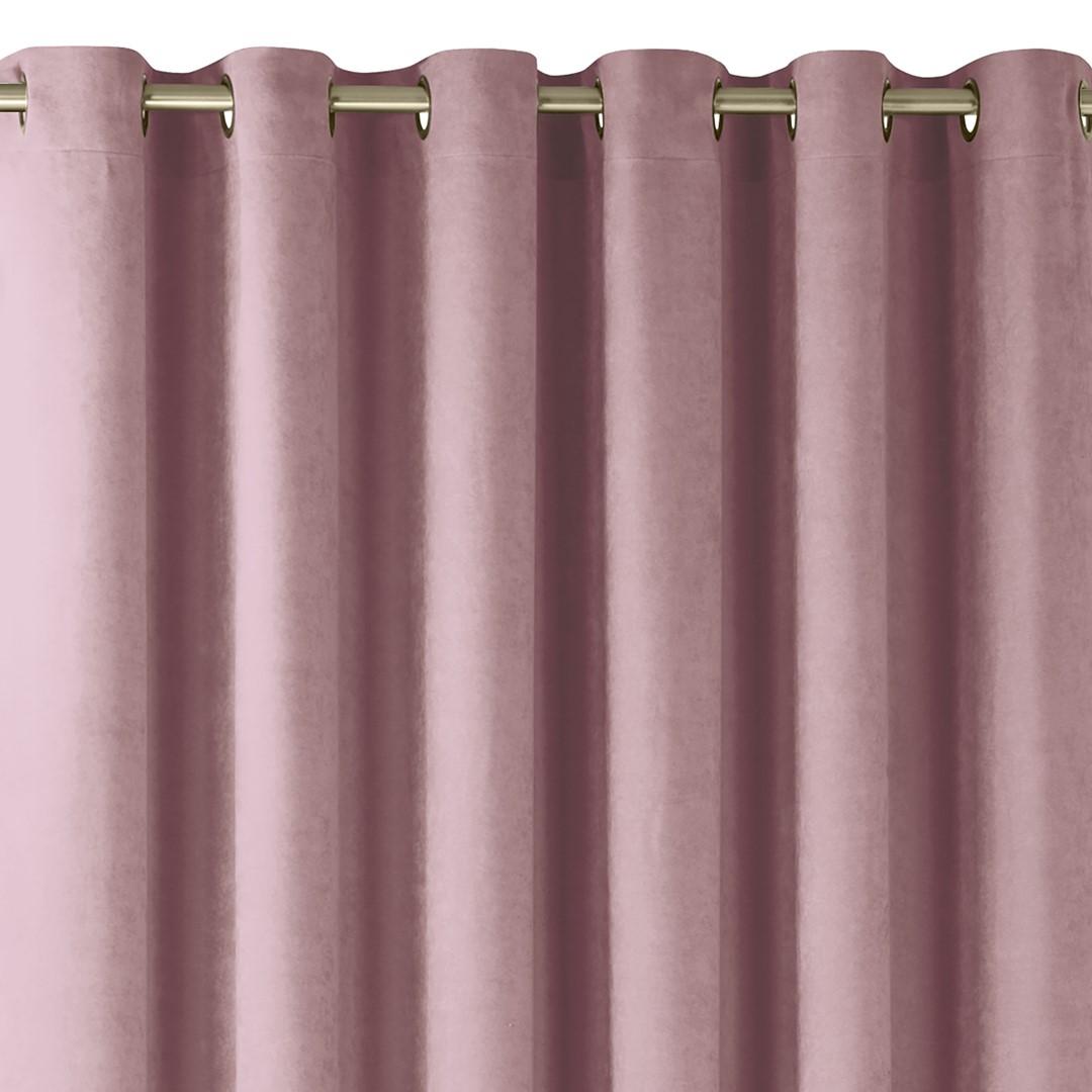 Mørklægningsgardin 420×175 cm - HOMEDE MILANA, lyserød, klassisk, chenille, guldmetal-øskner