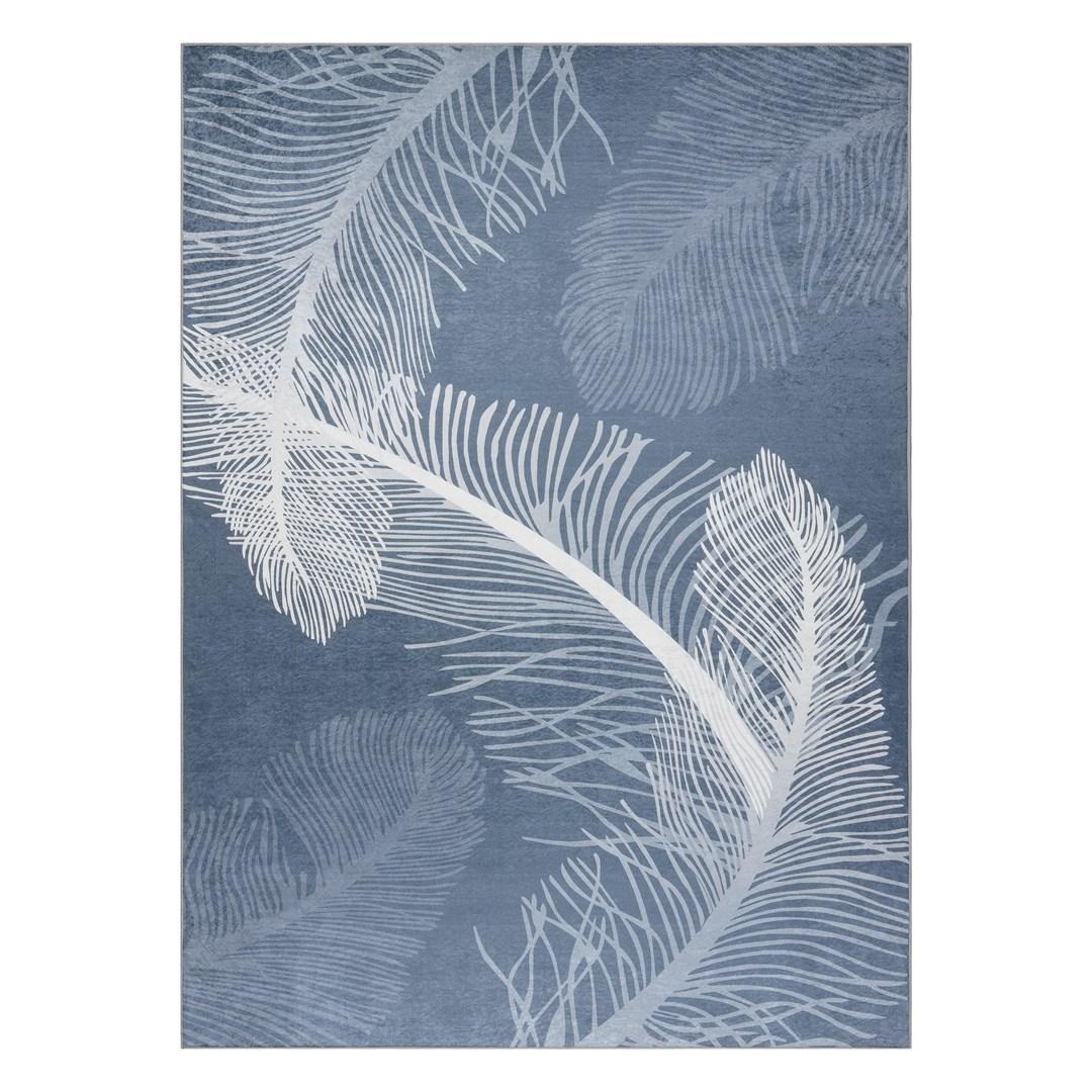Gulvtæppe Hakano Arlen Feathers - blå boho 80×150 cm