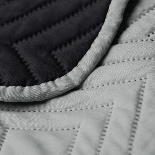 Sengetæppe mikrofiber 170x210 - AmeliaHome Softa, sort/grå