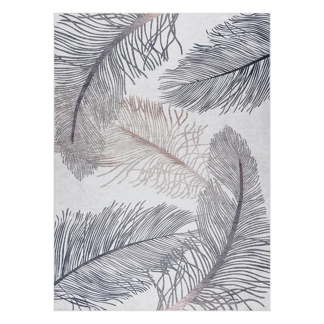 Gulvtæppe - Hakano Arlen Feathers, blå/hvid, 120×170 cm, boho