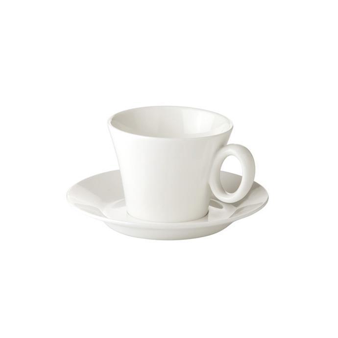 Kaffekop med underkop 200 ml - Tescoma Allegro, hvid porcelæn