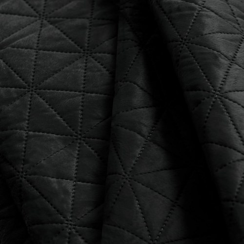 Sengetæppe – AmeliaHome Laila 220×240 cm, sort fløjl, glamour