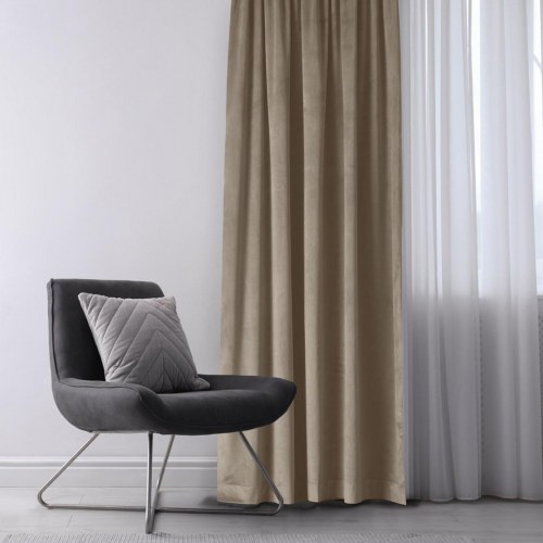 Mørklægningsgardin velour VILA – beige 400×300 cm | HOMEDE
