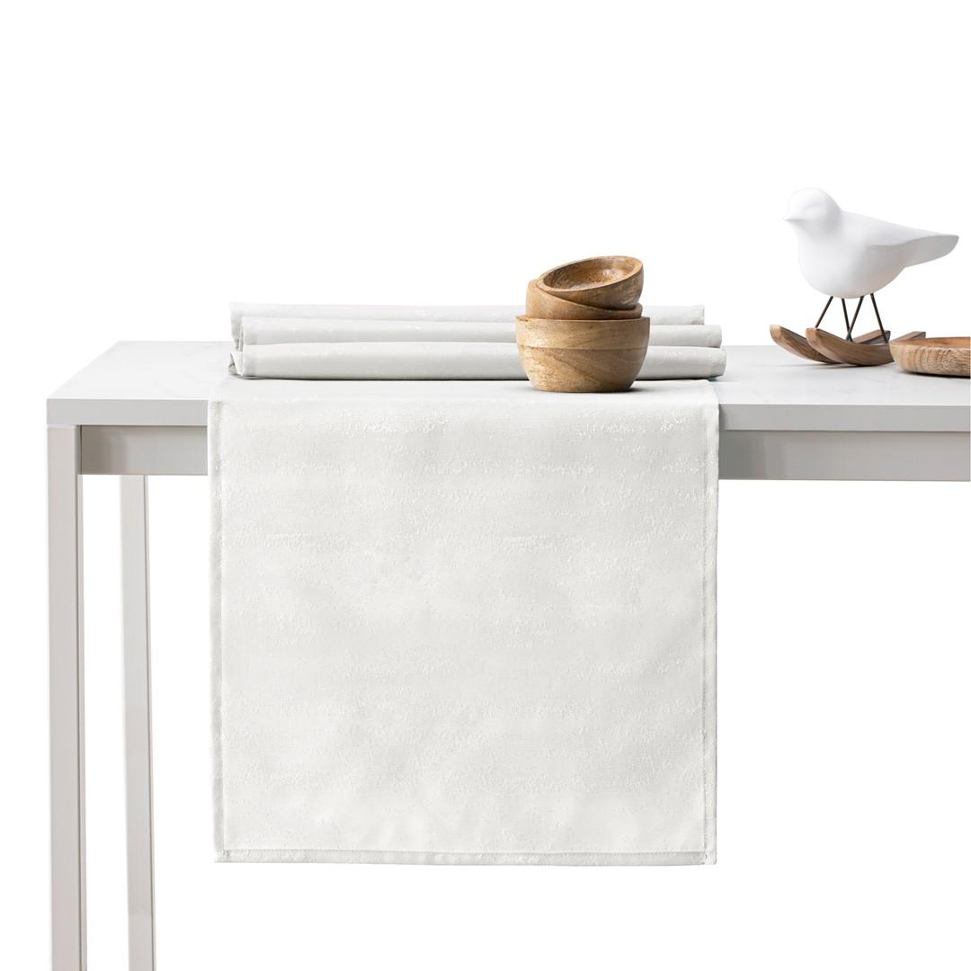 Dug sæt Vesta cremefarvet præget 115×180 + løber 35×180 - AmeliaHome
