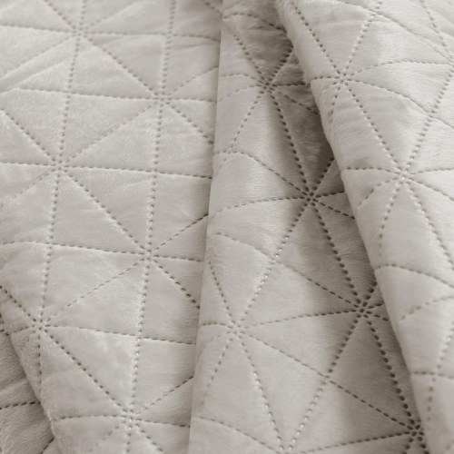 Sengetæppe fløjl Laila 170×210 lys beige - AmeliaHome