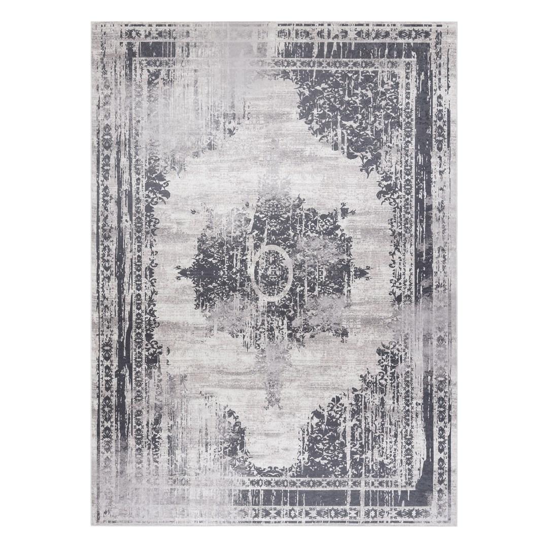Gulvtæppe vintage - Hakano Arlen Ornament3, creme/sort, 160×220 cm