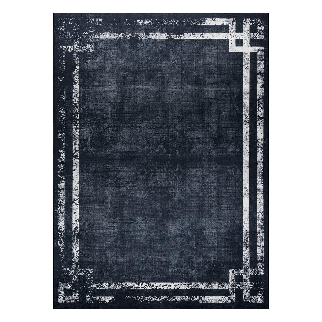 Gulvtæppe Hakano Arlen Frame 160×220 - sort/hvid, glamour