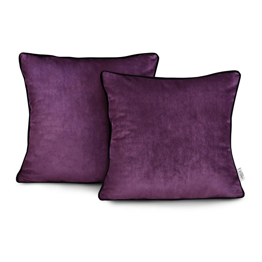 Pudebetræk fløjl 45x45 cm - violet (sæt á 2) AmeliaHome