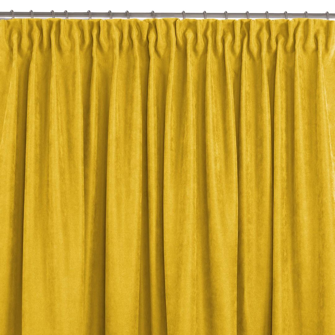 Mørklægningsgardin HOMEDE MILANA - sennepsgul, 220×270 cm, chenille