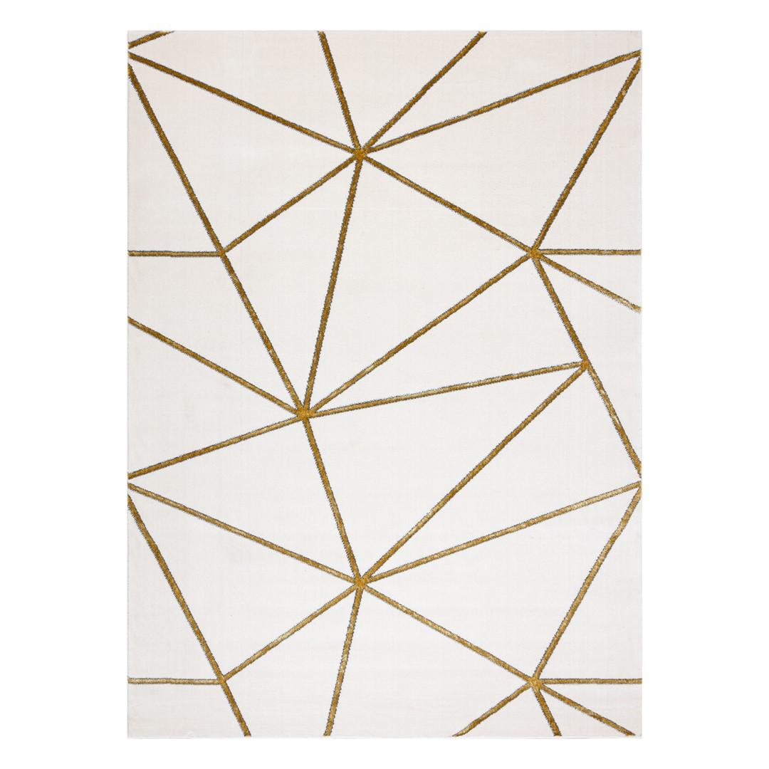 Gulvtæppe - Hakano Estema Geometric, creme/sennepsgul, 80×150 cm