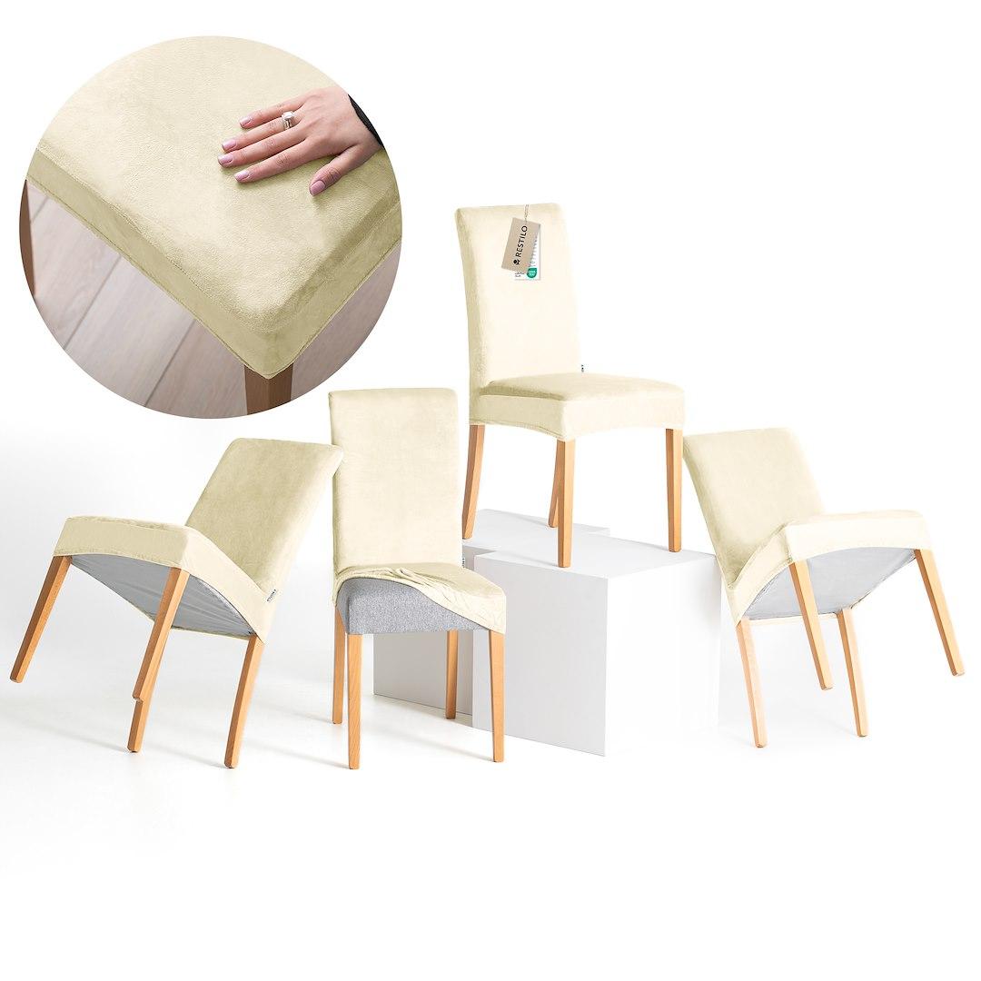 Sofaovertræk RESTILO Sento - cremefarvet, glat, klassisk