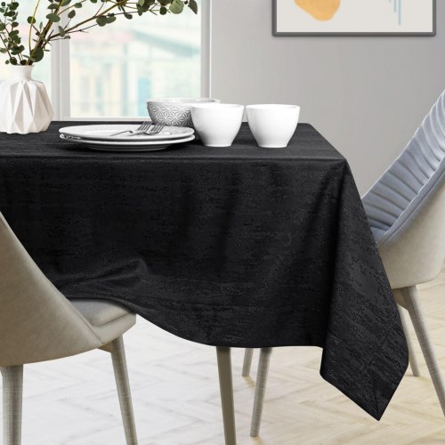 Dug rund sort 100 cm – AmeliaHome Vesta, præget