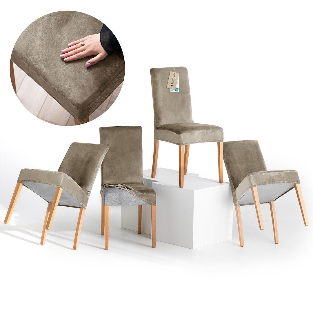 Sofaovertræk RESTILO Sento - beige, glat, klassisk