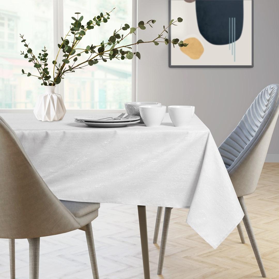 Dug hvid 100x100 cm - AmeliaHome Vesta, præget, klassisk