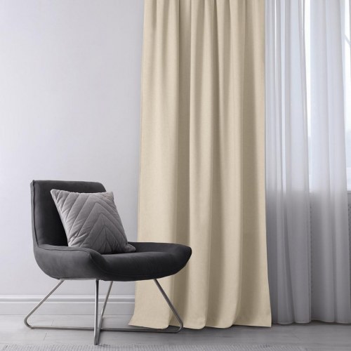 Mørklægningsgardin 300x300 cm – HOMEDE CARMENA, creme, klassisk med rynkebånd