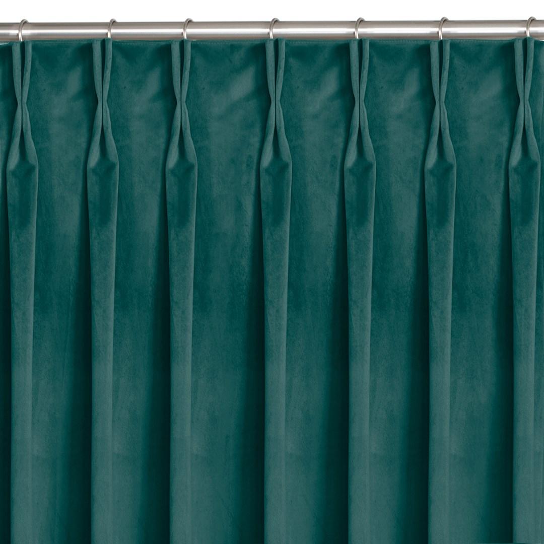 Mørklægningsgardin fløjl 200x225 havgrøn - HOMEDE VILA, klassisk med Flex 9,5 cm