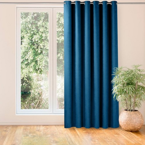 Mørklægningsgardin HOMÈDE MILANA – indigo, chenille, øskner, 140×175 cm