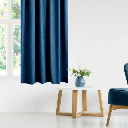 Mørklægningsgardin HOMÈDE MILANA – indigo, chenille, øskner, 140×175 cm