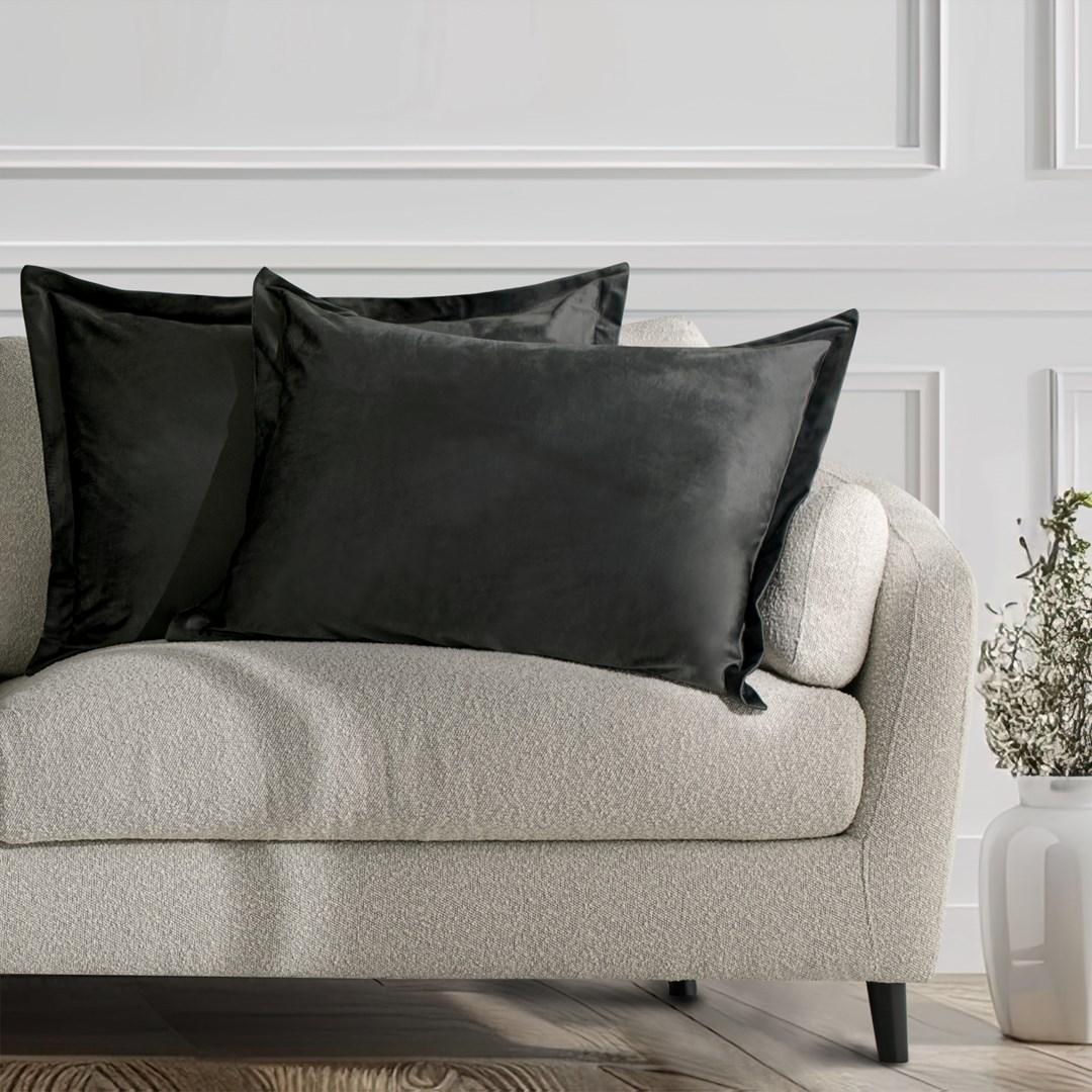 Pudebetræk i fløjl 50×70 cm - lys stålfarve, sæt med 2 - AmeliaHome