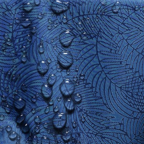 Dug indigo 155×450 cm - AmeliaHome Gaia, præget plantemønster