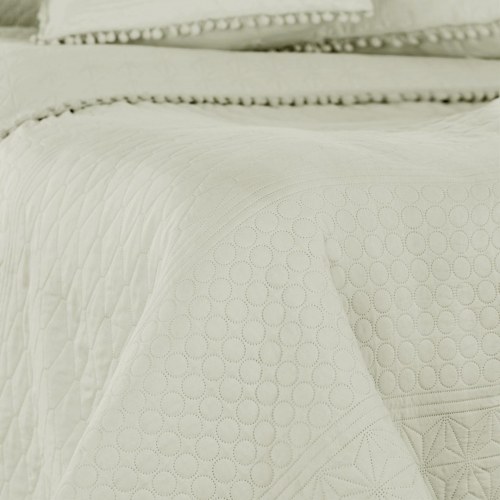 Sengetæppe - AmeliaHome MEADORE mikrofiber 260x280, creme