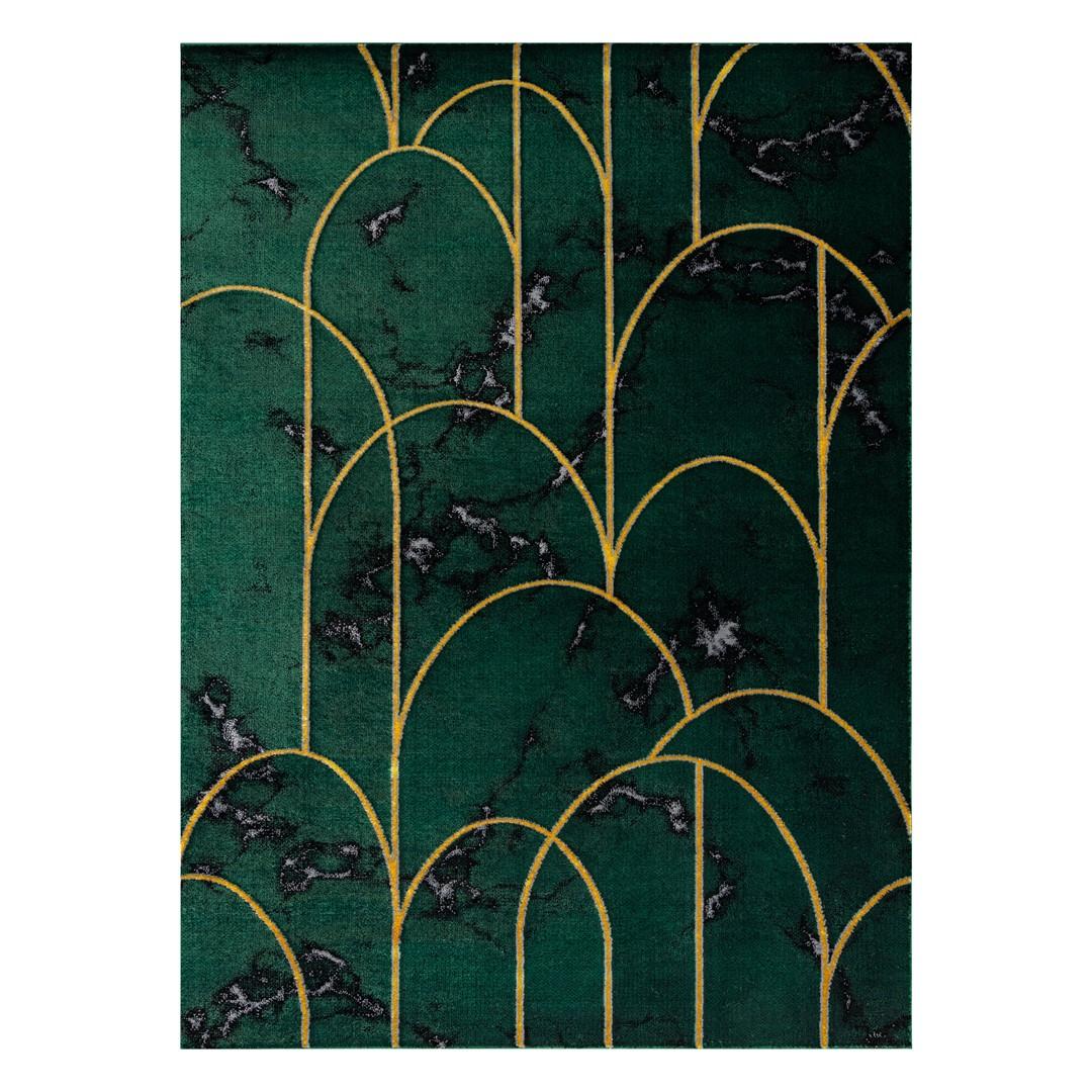 Gulvtæppe Hakano Estema Artdeco - flaskegrøn 140×190 cm