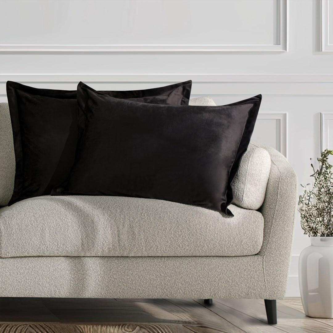 Pudebetræk fløjl 50×70 cm - sort, sæt af 2 (AmeliaHome)