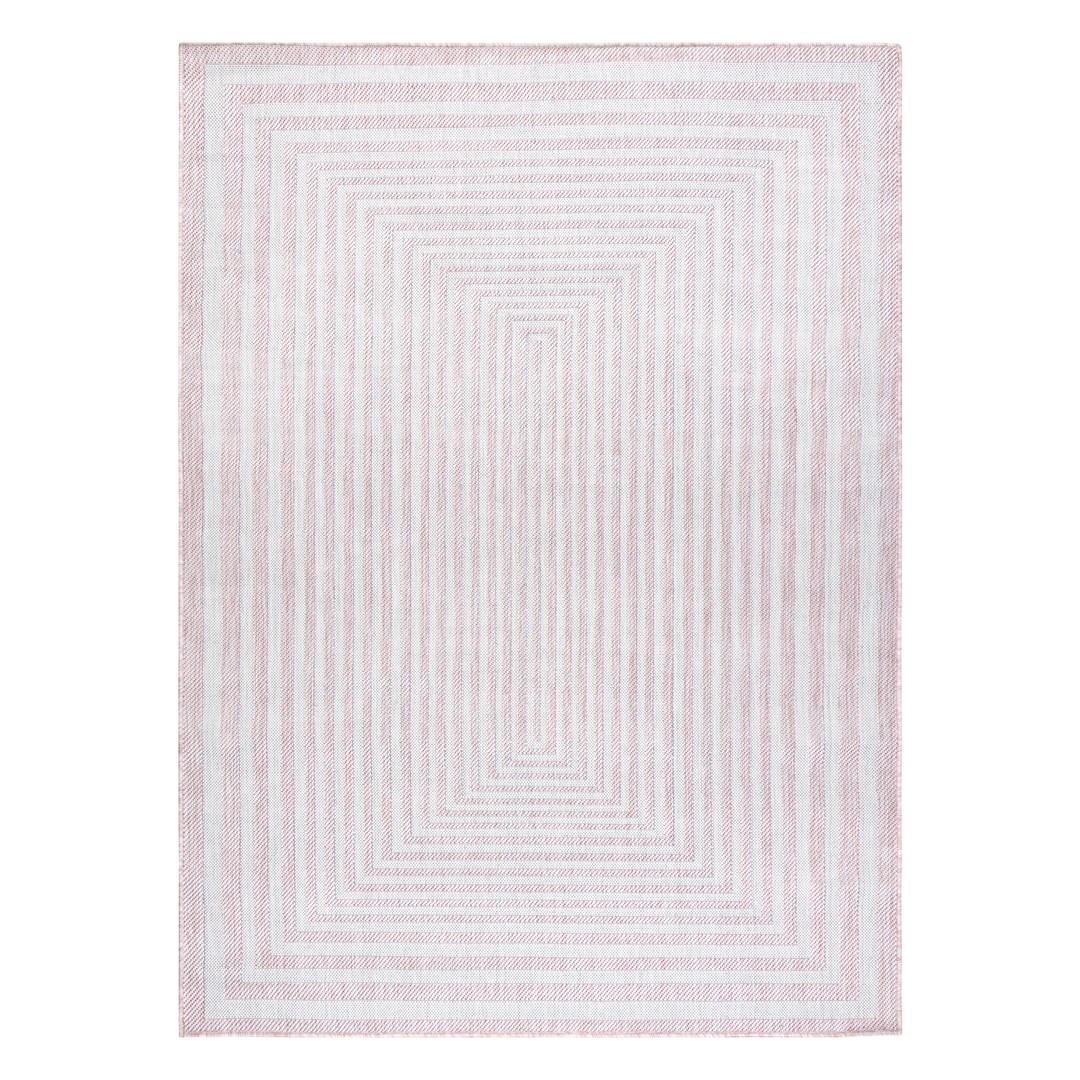 Gulvtæppe 140x190 pudderlyserød - Hakano Vinea Maze