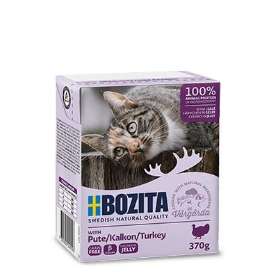 BOZITA Fresh Menu vådfoder til kat - kødstykker med kalkun i gelé, 370 g
