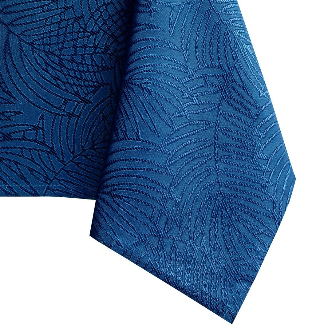 Dug indigo 150×300 cm - AmeliaHome Gaia, præget plantemotiv