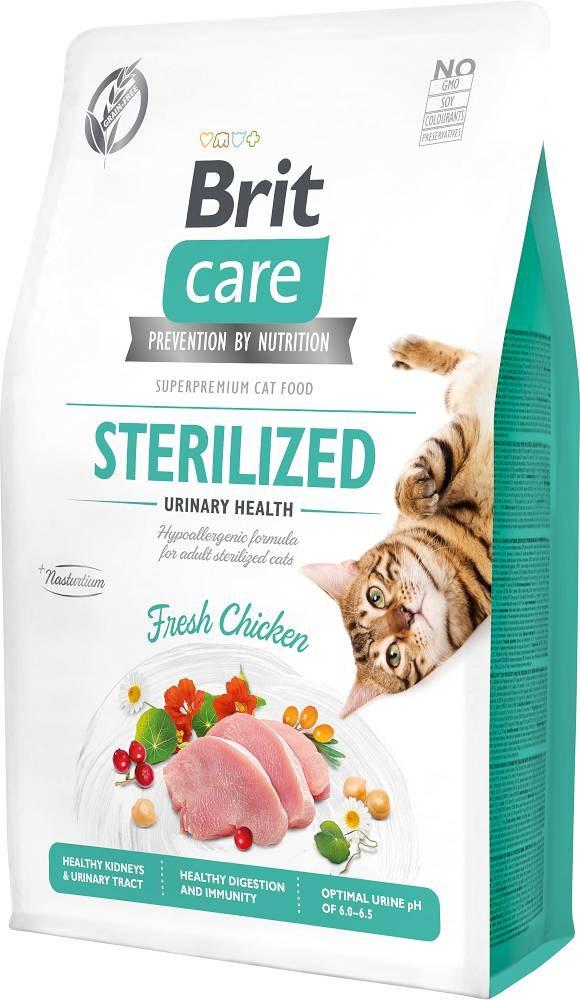 Kattemad tørfoder Brit Care Grain-Free Sterilized Urinary, kylling – 2 kg billede