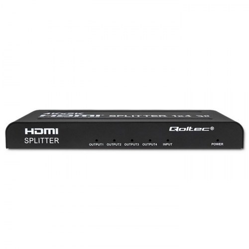 HDMI splitter 1x4 4K – Qoltec 51798, aktiv, 3,4 Gb/s