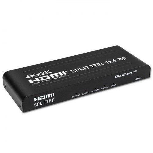 HDMI splitter 1x4 4K – Qoltec 51798, aktiv, 3,4 Gb/s