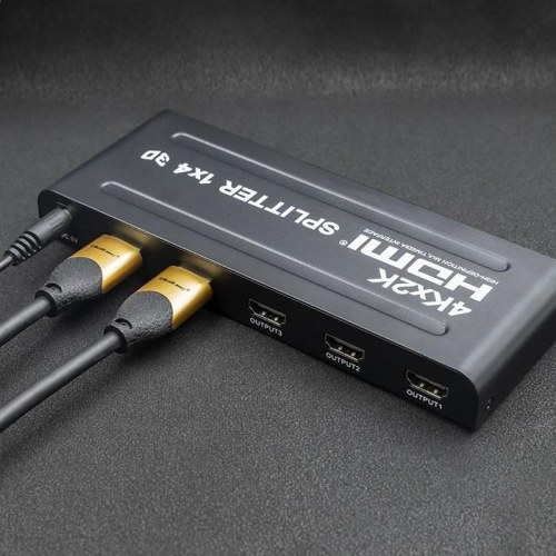 HDMI splitter 1x4 4K – Qoltec 51798, aktiv, 3,4 Gb/s
