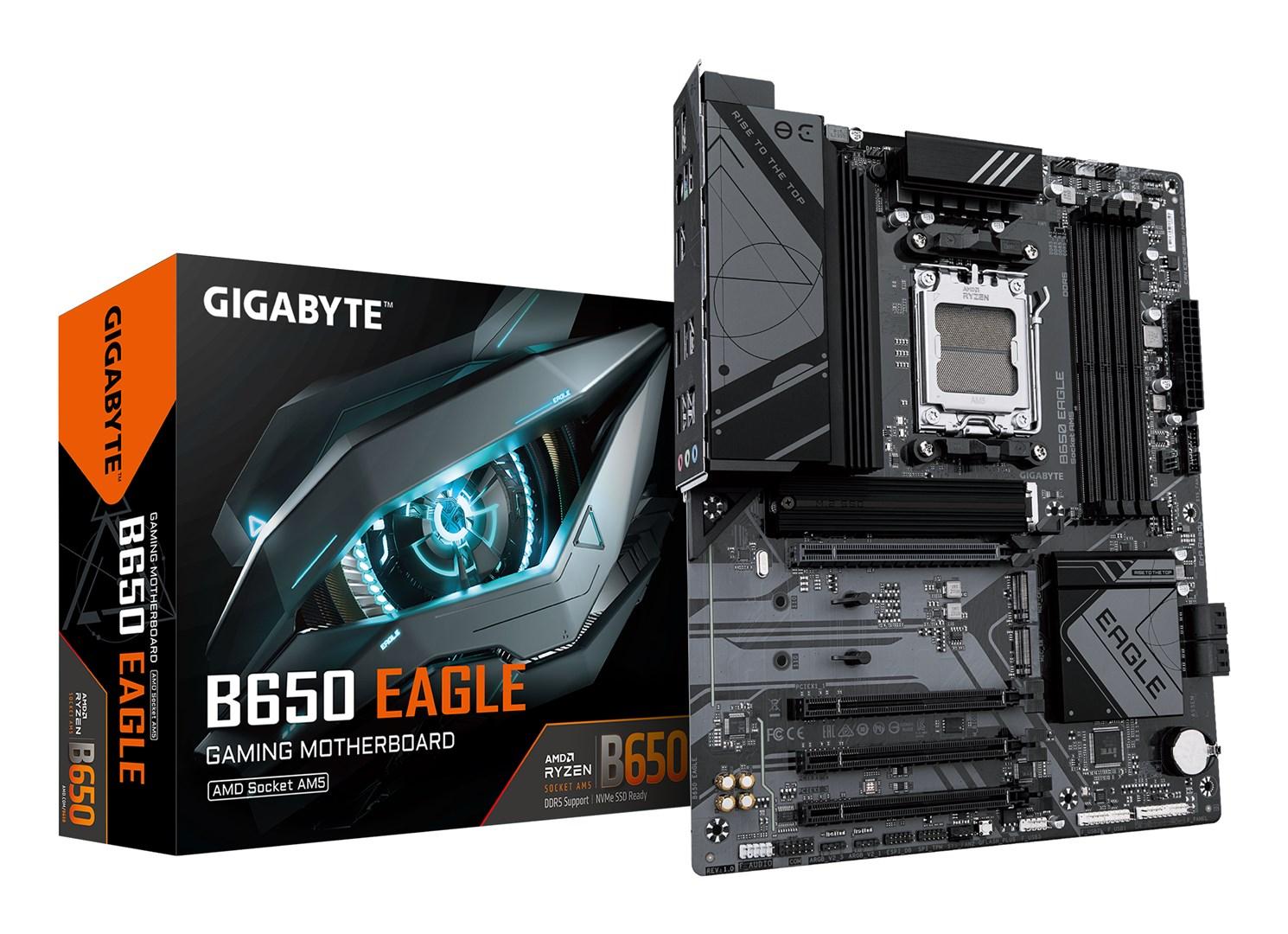 Bundkort Gigabyte B650 EAGLE – AM5, DDR5 op til 7.600 MHz, PCIe 5.0 M.2, GbE, USB 3.2 Gen 2 billede