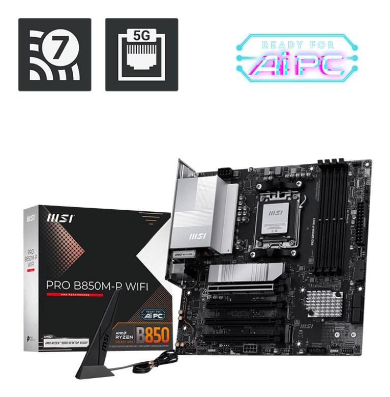 Bundkort MSI PRO B850M-P WIFI - AMD B850, Socket AM5, micro ATX billede