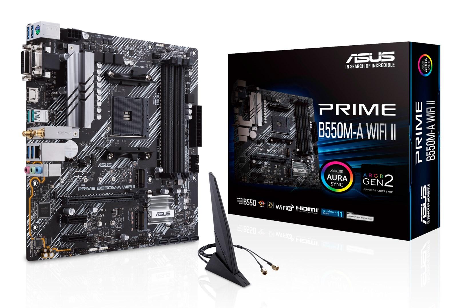 Bundkort ASUS PRIME B550M-A WIFI II - AMD B550, Socket AM4, micro ATX billede