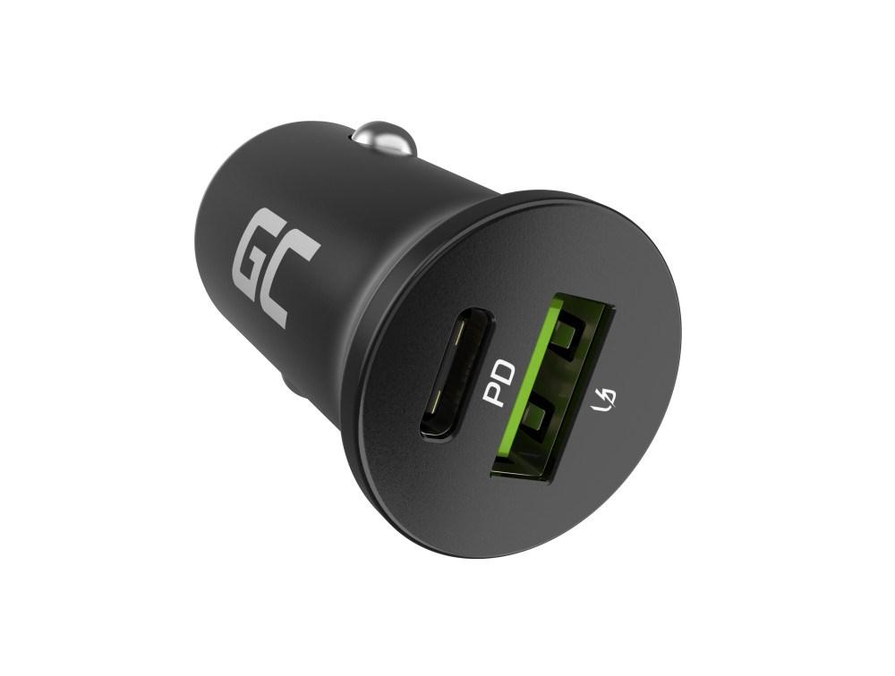 Green Cell GC CADM-GC-38AC - -Ladegeraet 38 W 1x -C -A schwarz 38Watt 1xUSB-C 1xUSB-A