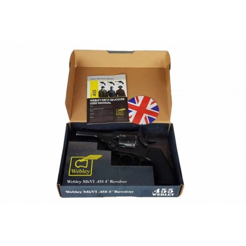 Luftpistol CO2 revolver WEBLEY MKVI .455, 5,5 mm, 6-skud, 4" løb, op til 17 J